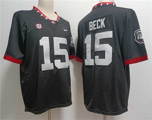 Men's Georgia Bulldogs #15 Carson Beck Black Stitched Jersey,We sell and wholesale Men's Georgia Bulldogs #15 Carson Beck Black Stitched Jersey on line form chian!